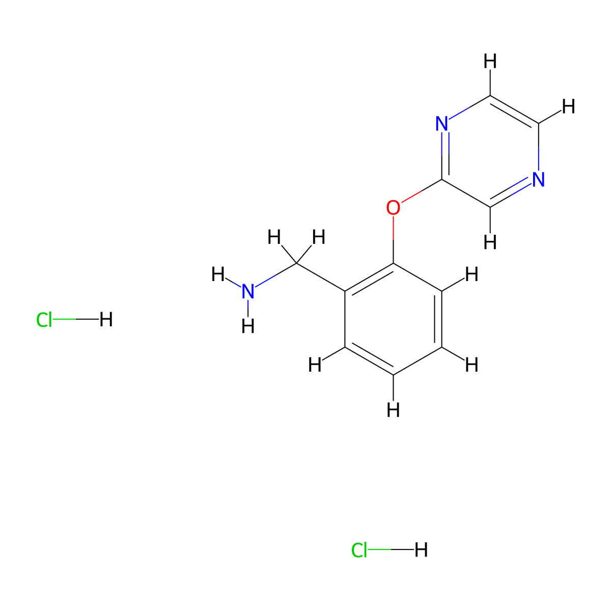 2-(Pyrazin-2-yloxy)benzylamine dihydrochloride molecular structure, CAS 1188263-55-9