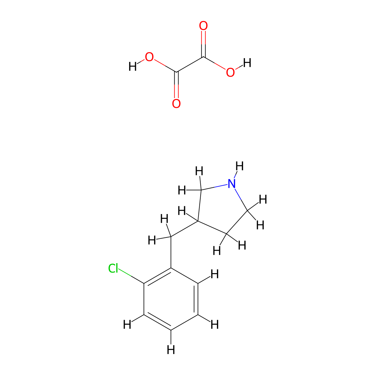 3-(2-Chlorobenzyl)pyrrolidine oxalate molecular structure, CAS 1188263-58-2