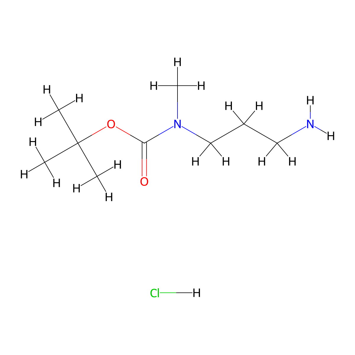 tert-Butyl (3-aminopropyl)(methyl)carbamate hydrochloride molecular structure, CAS 1188263-67-3