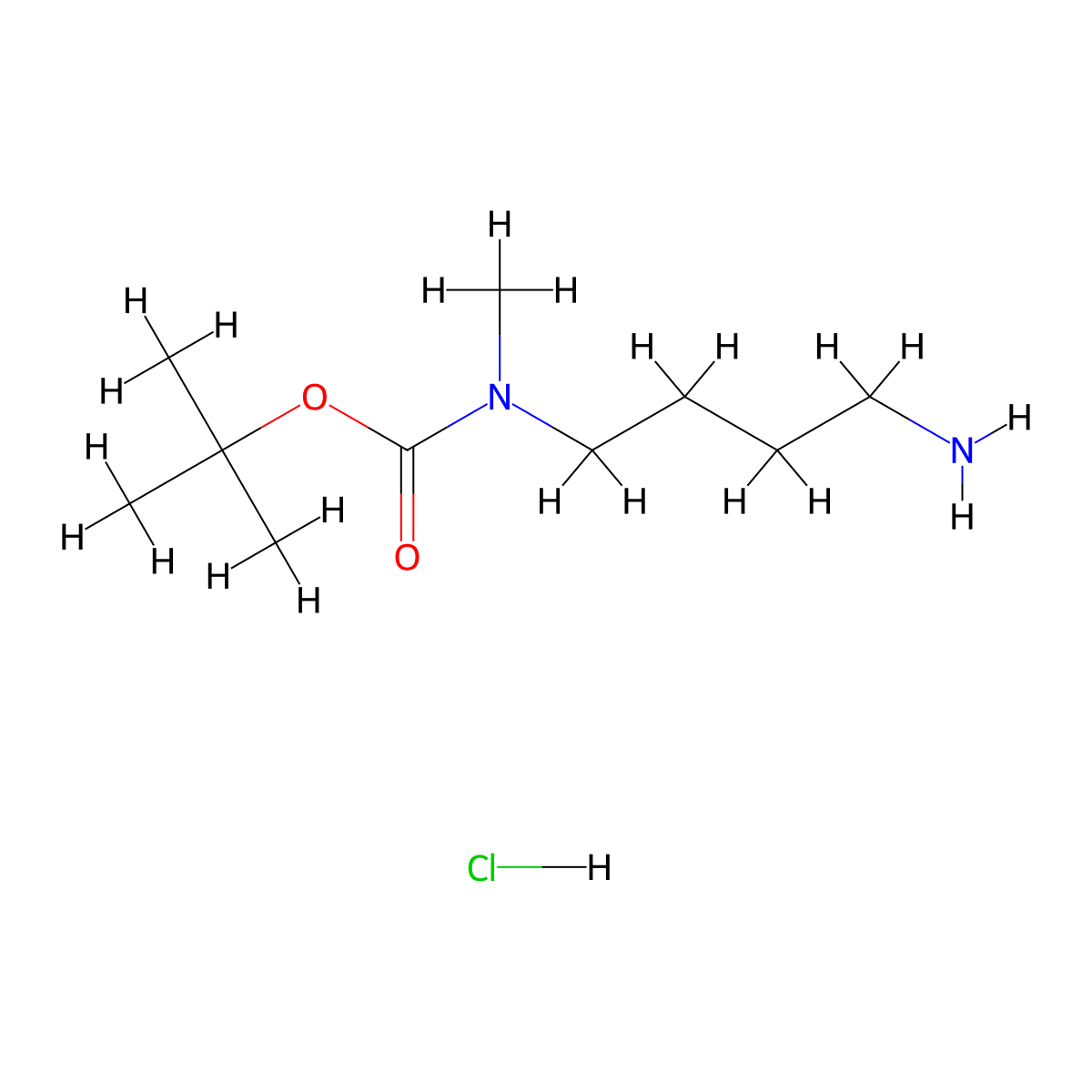tert-Butyl (4-aminobutyl)(methyl)carbamate hydrochloride molecular structure, CAS 1188263-68-4