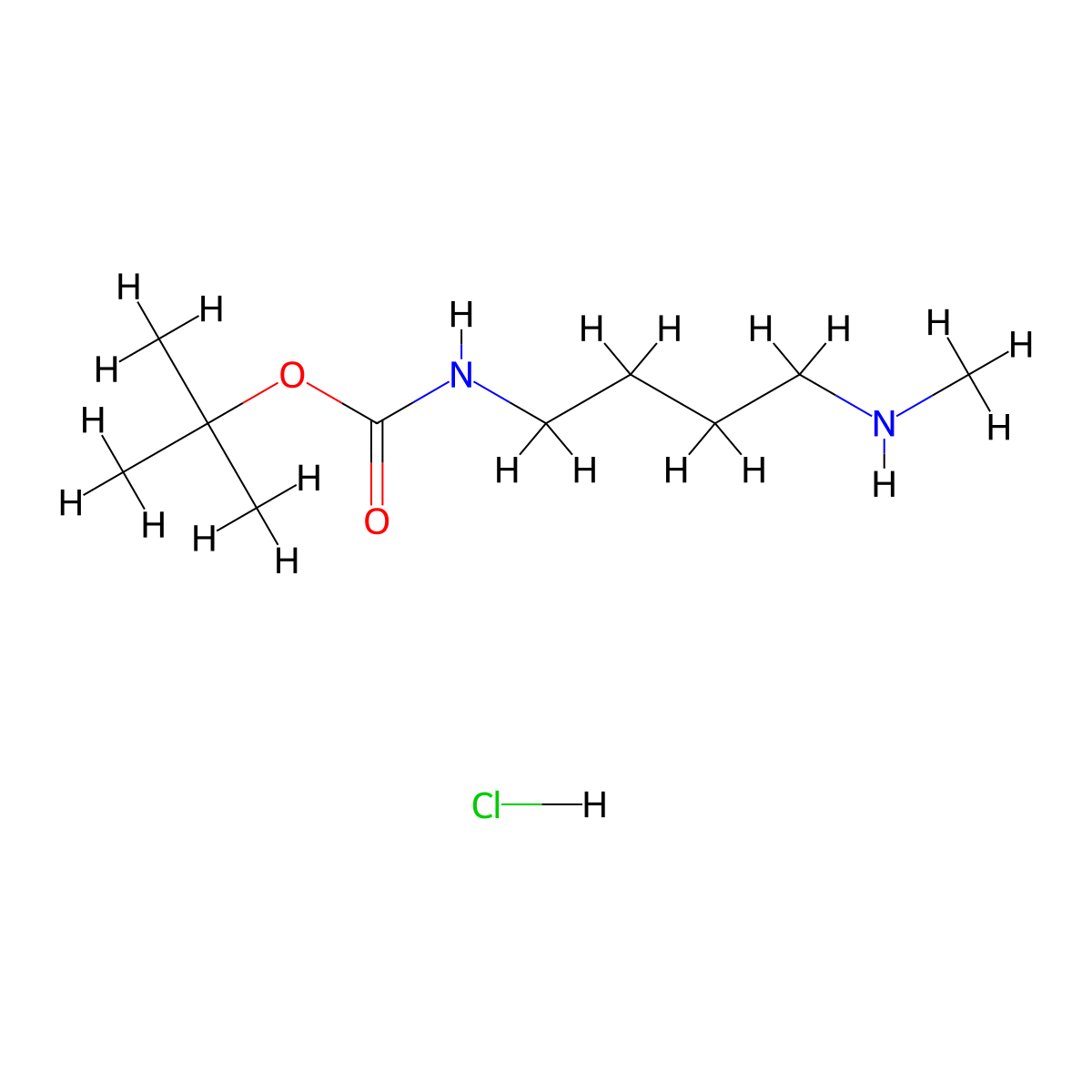 tert-Butyl (4-(methylamino)butyl)carbamate hydrochloride molecular structure, CAS 1188263-77-5