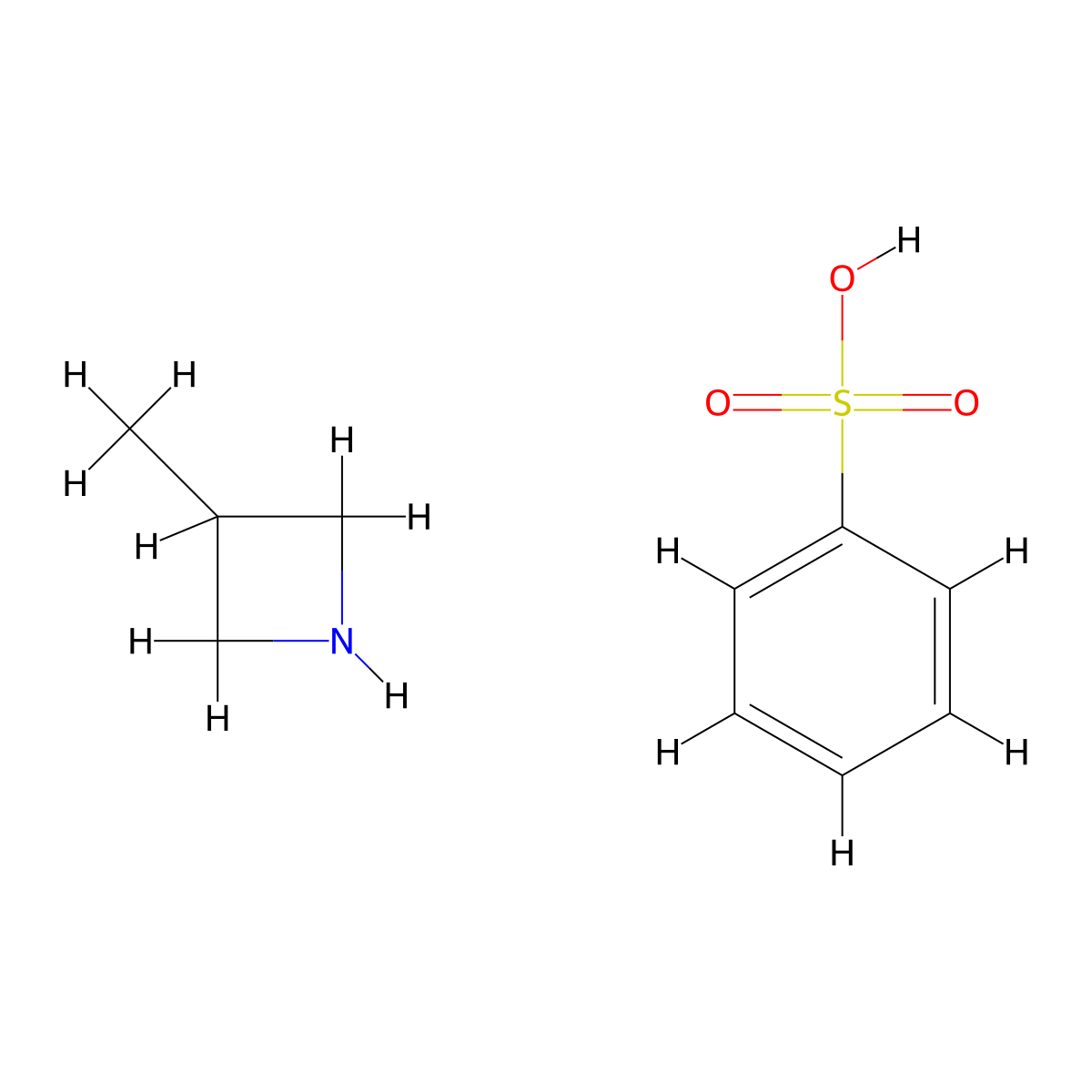 3-Methylazetidine benzenesulfonic acid salt molecular structure, CAS 1188263-80-0