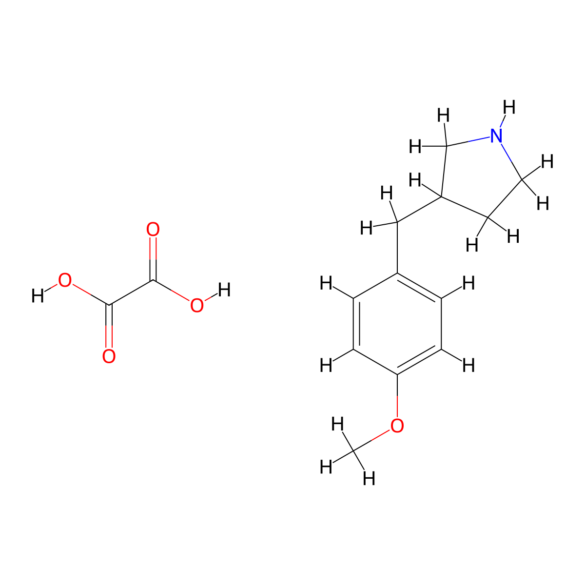 3-(4-Methoxybenzyl)pyrrolidine oxalate molecular structure, CAS 1188263-83-3