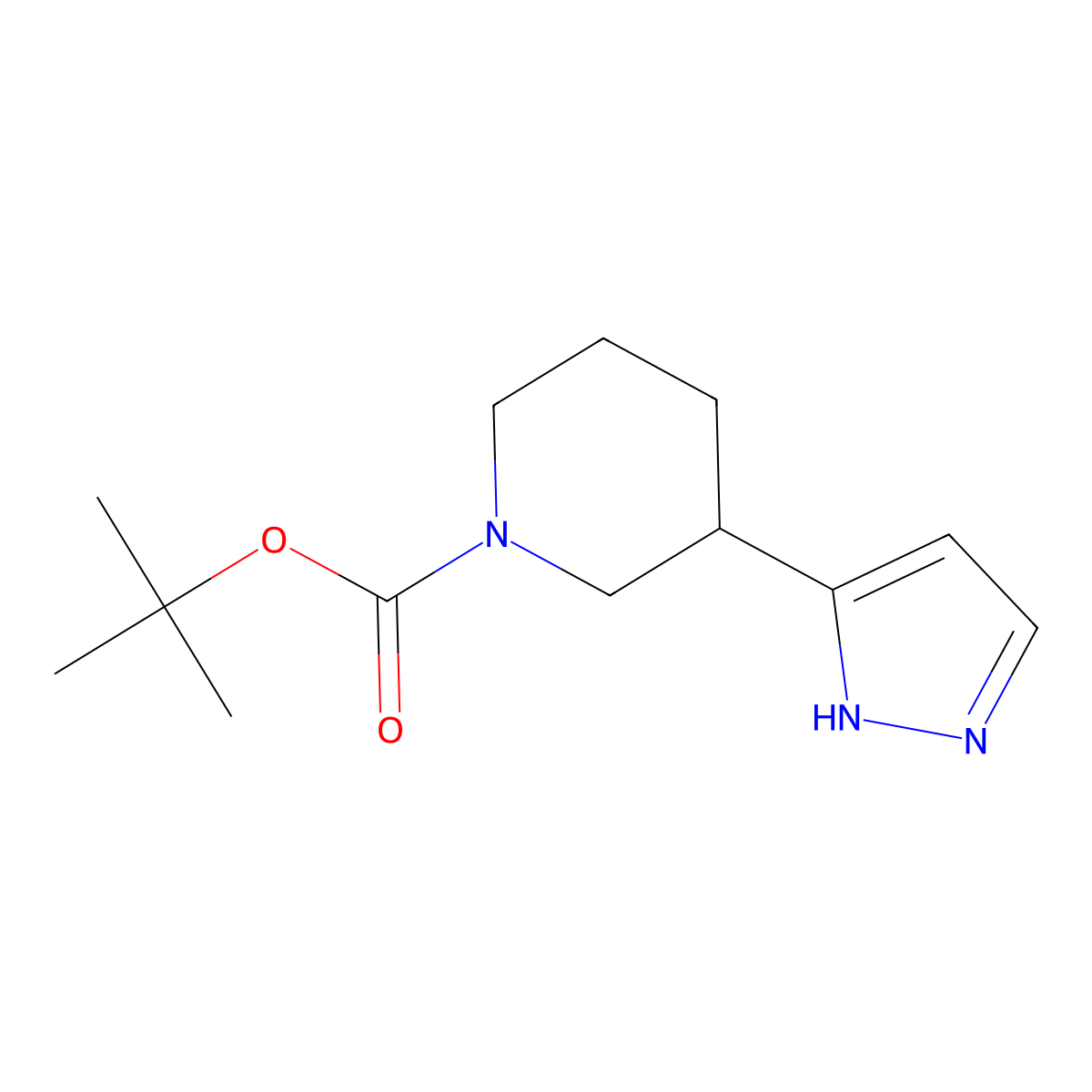 tert-butyl 3-(1H-pyrazol-3-yl)piperidine-1-carboxylate molecular structure, CAS 1188264-16-5