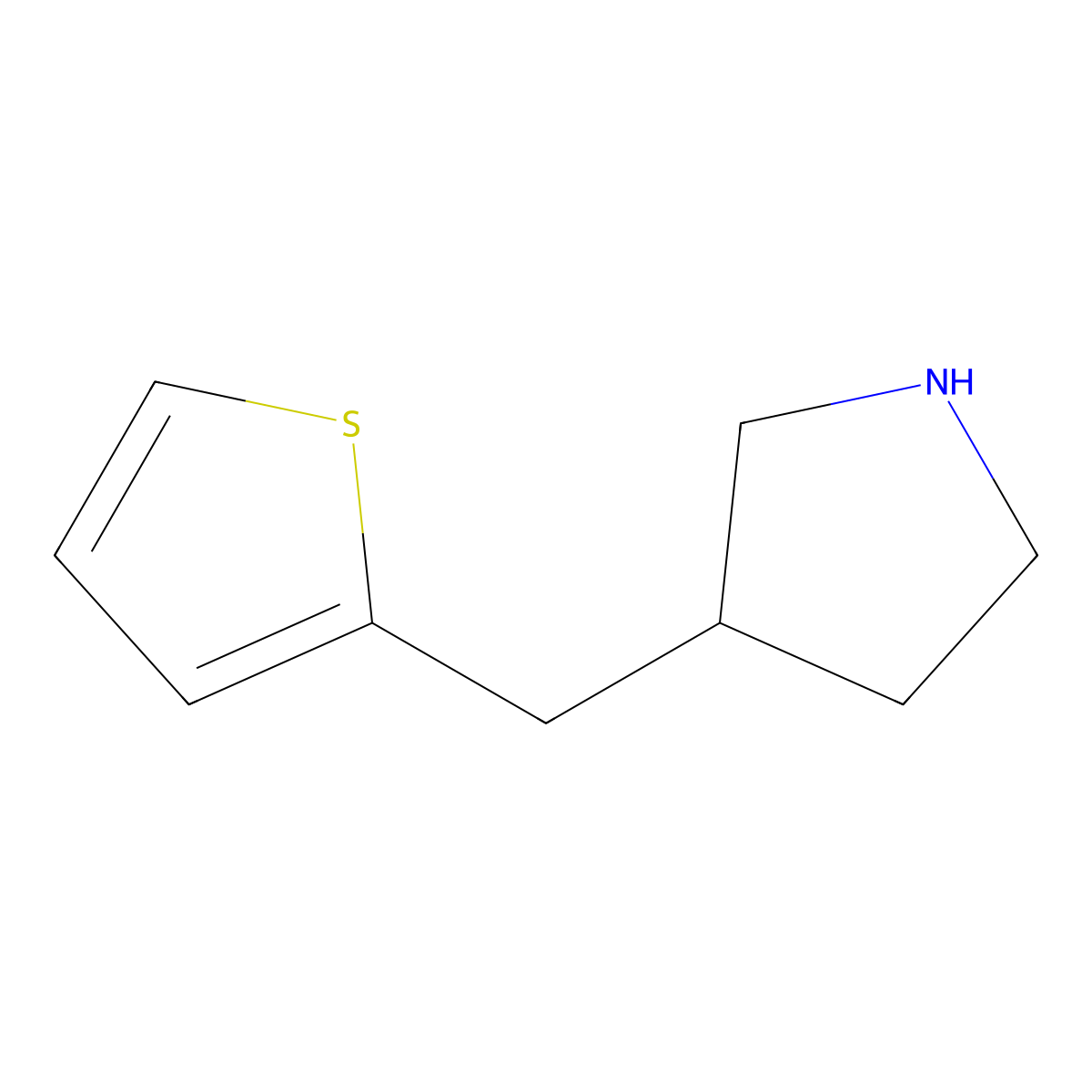 3-(Thiophen-2-ylmethyl)pyrrolidine molecular structure, CAS 1188264-43-8