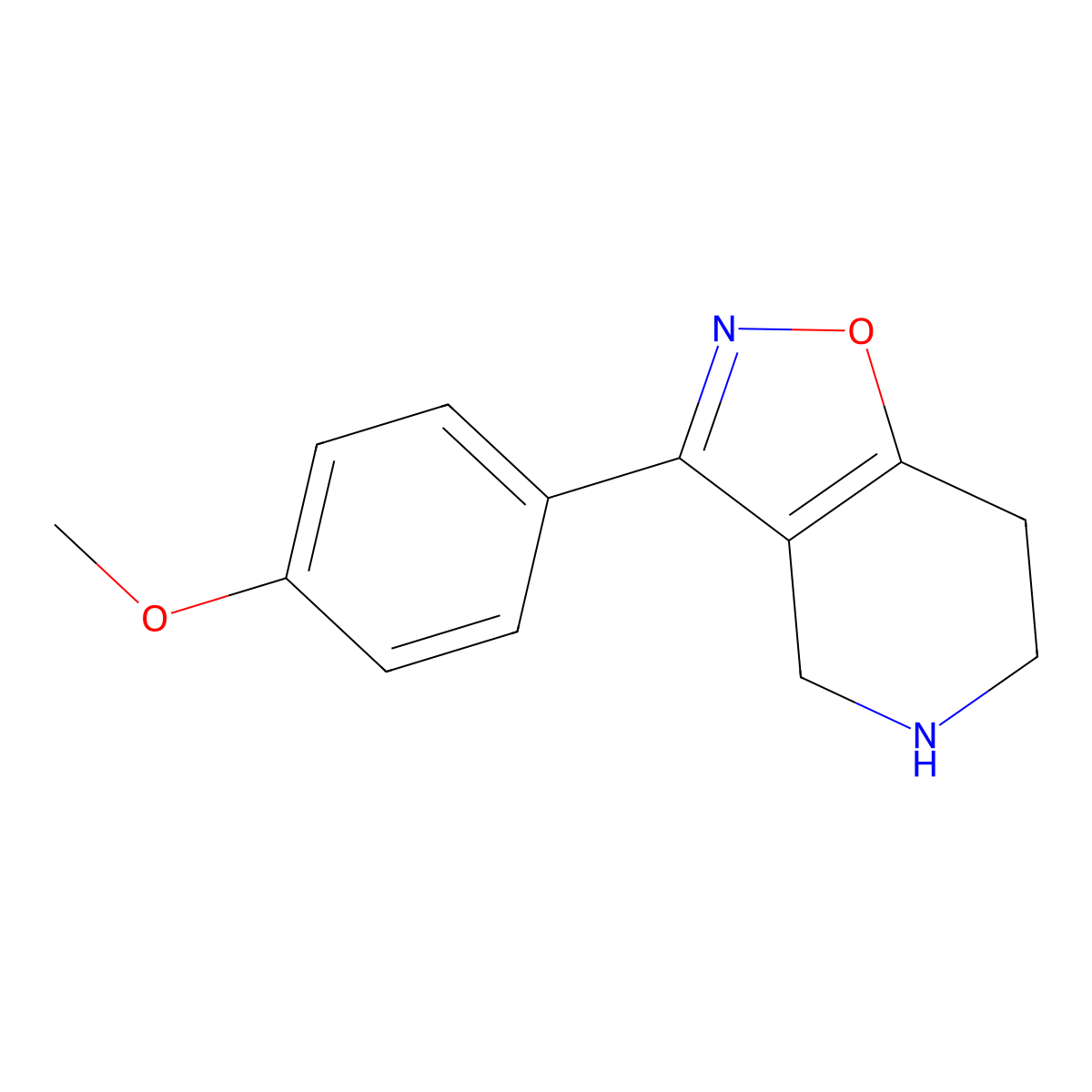 3-(4-Methoxyphenyl)-4,5,6,7-tetrahydroisoxazolo[4,5-C]pyridine molecular structure, CAS 1188264-45-0