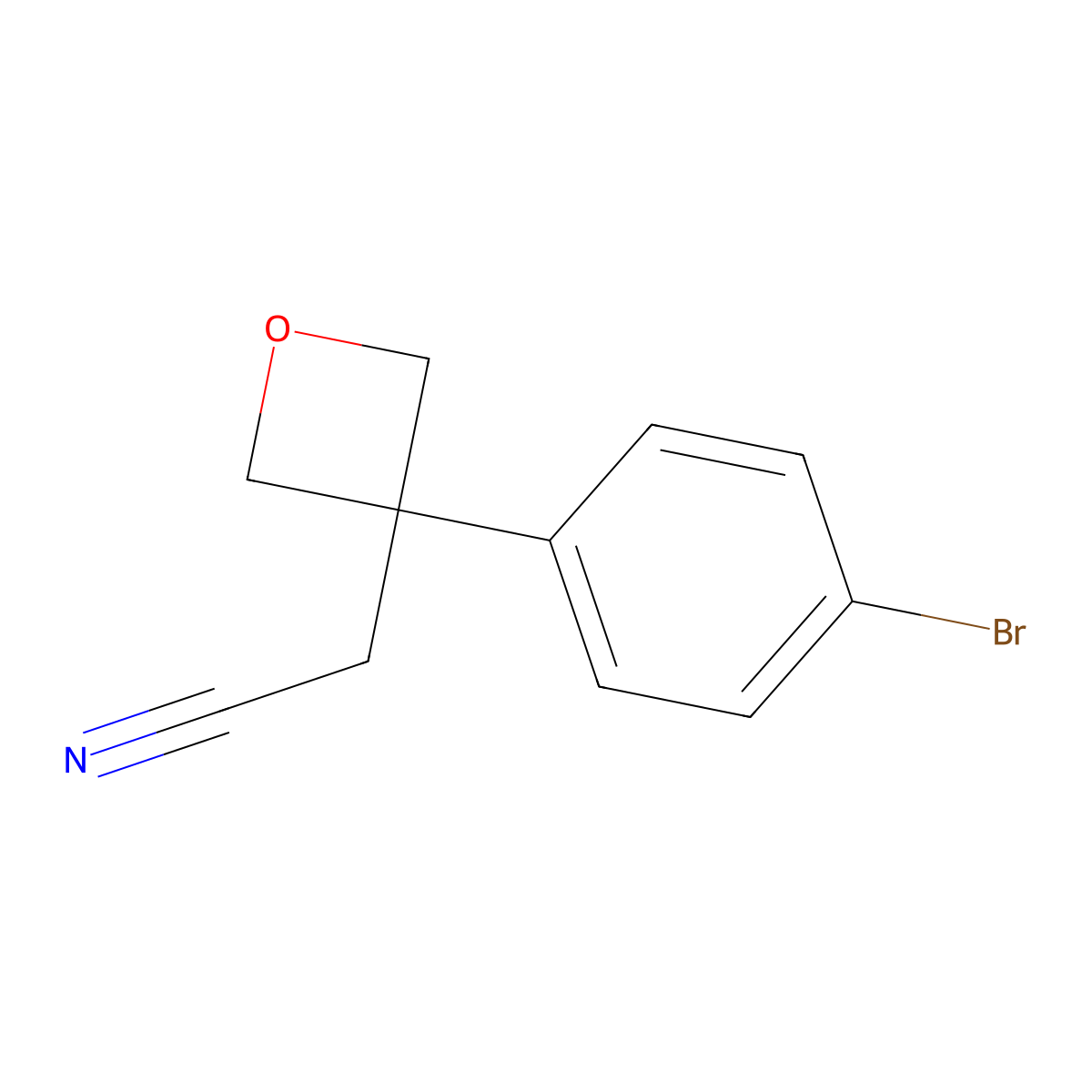 2-(3-(4-Bromophenyl)oxetan-3-YL)acetonitrile molecular structure, CAS 1188264-62-1