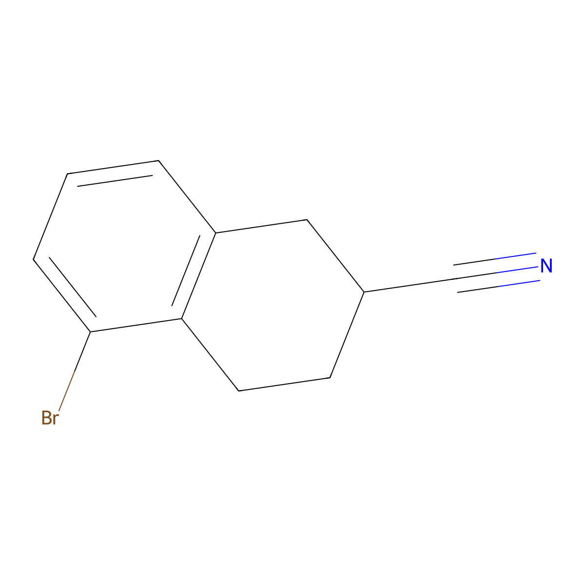 5-Bromo-1,2,3,4-tetrahydronaphthalene-2-carbonitrile molecular structure, CAS 1188264-63-2