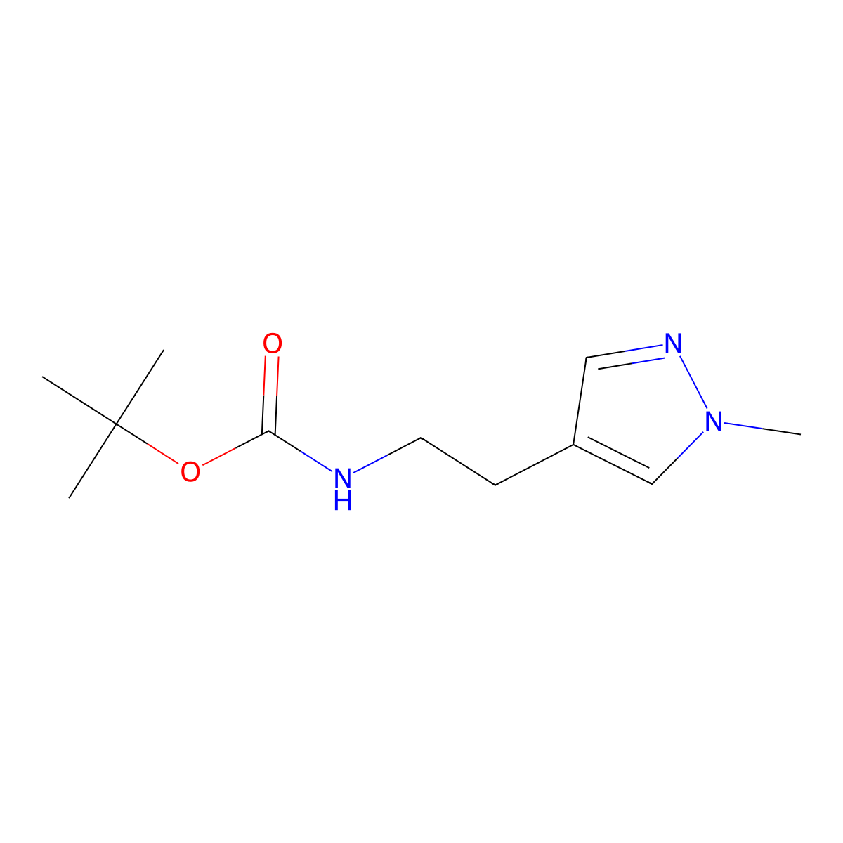 Tert-butyl 2-(1-methyl-1H-pyrazol-4-YL)ethylcarbamate molecular structure, CAS 1188264-99-4