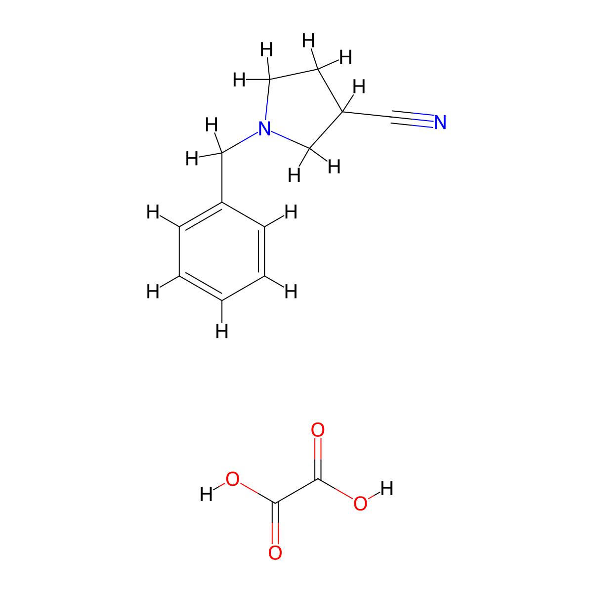 1-Benzylpyrrolidine-3-carbonitrile oxalate molecular structure, CAS 1188265-21-5