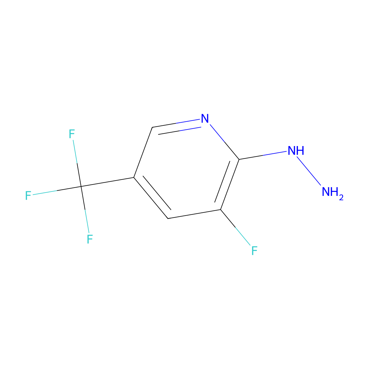 3-Fluoro-2-hydrazinyl-5-(trifluoromethyl)pyridine molecular structure, CAS 1188265-25-9