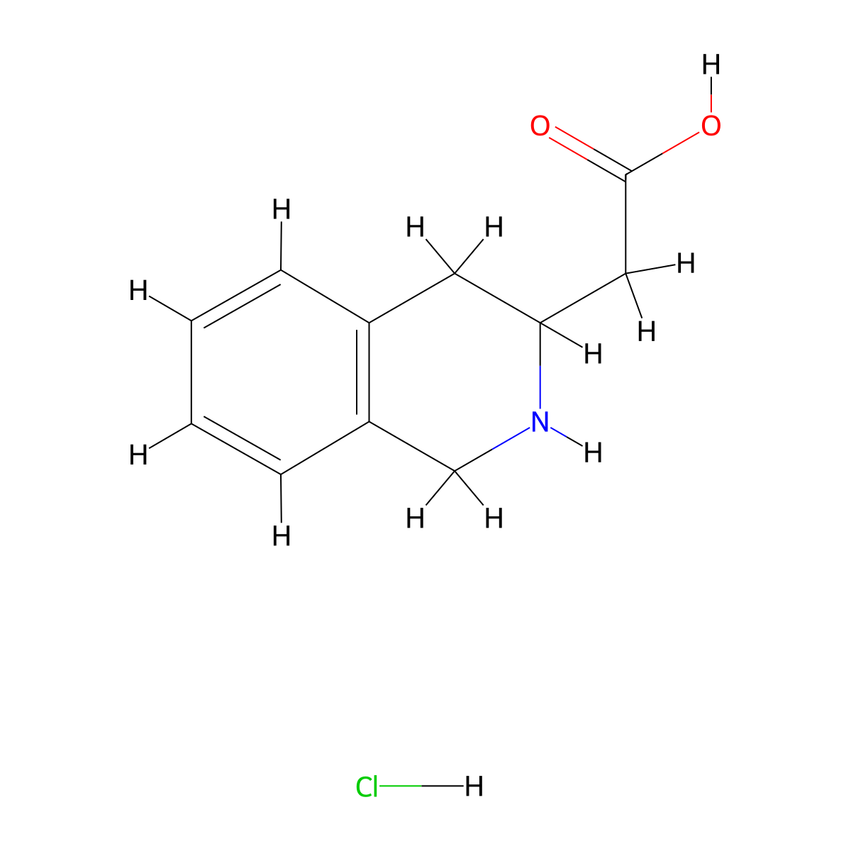 2-(1,2,3,4-Tetrahydroisoquinolin-3-yl)acetic acid hydrochloride molecular structure, CAS 1188265-30-6