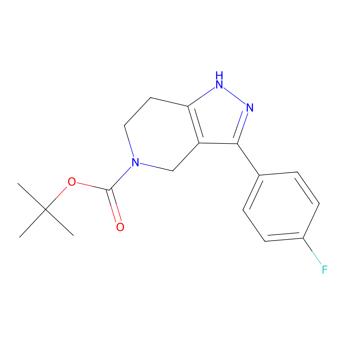 Tert-butyl 3-(4-fluorophenyl)-6,7-dihydro-1H-pyrazolo[4,3-C]pyridine-5(4H)-carboxylate molecular structure, CAS 1188265-33-9
