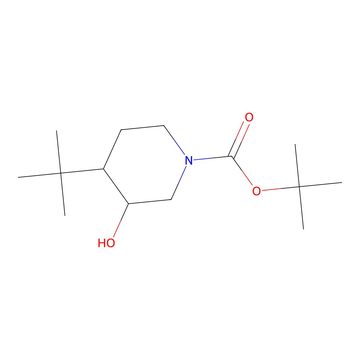 tert-Butyl 4-(tert-butyl)-3-hydroxypiperidine-1-carboxylate molecular structure, CAS 1188265-71-5