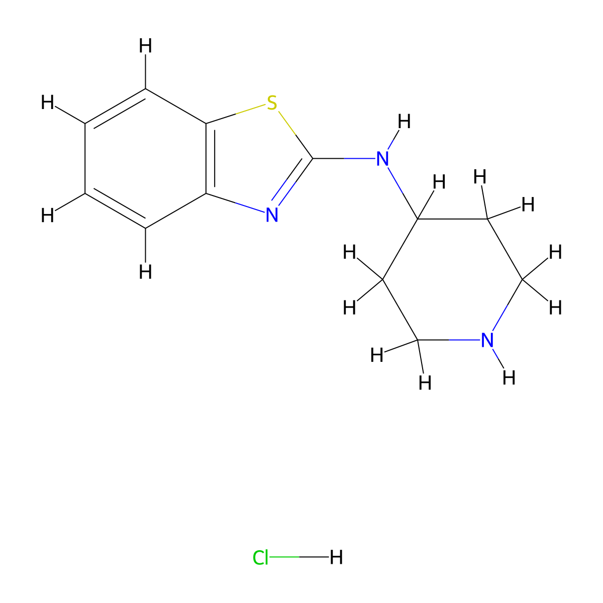 N-(Piperidin-4-yl)benzo[d]thiazol-2-amine hydrochloride molecular structure, CAS 1188265-79-3