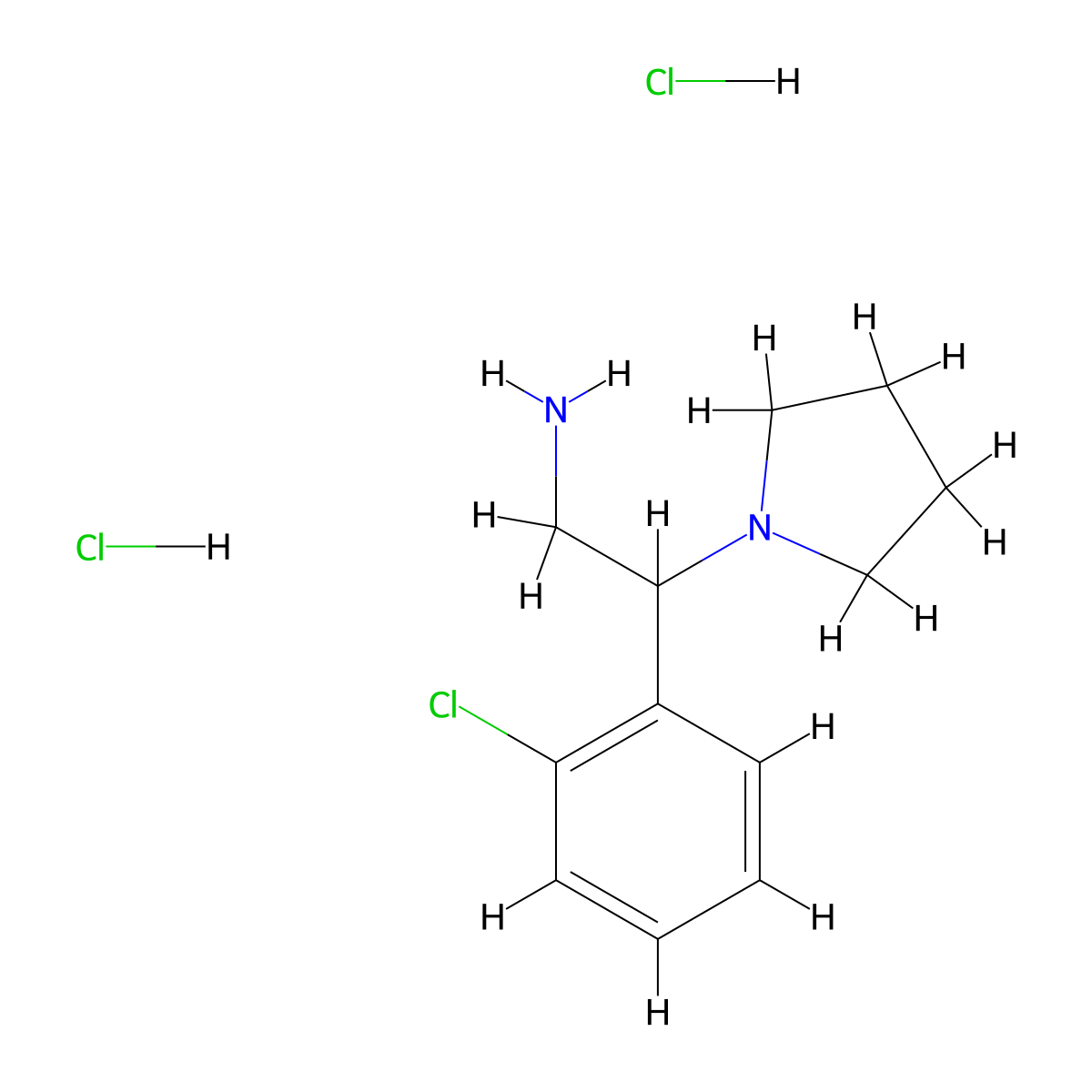 2-(2-Chlorophenyl)-2-pyrrolidinylethylamine 2hcl molecular structure, CAS 1188265-89-5