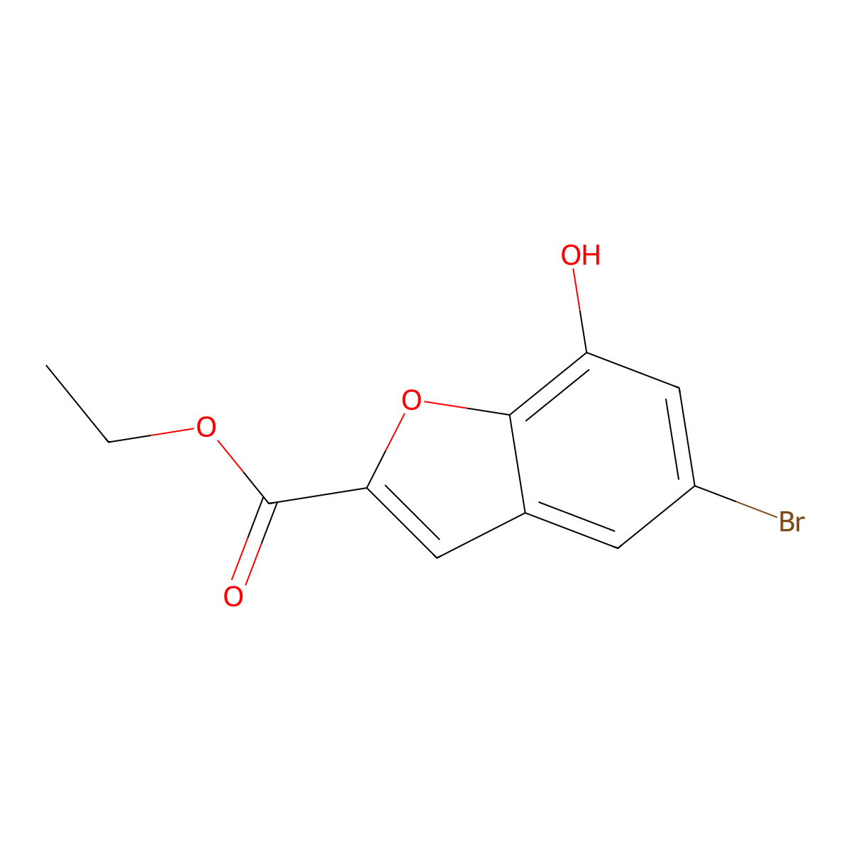 Ethyl 5-bromo-7-hydroxybenzofuran-2-carboxylate molecular structure, CAS 1188265-94-2