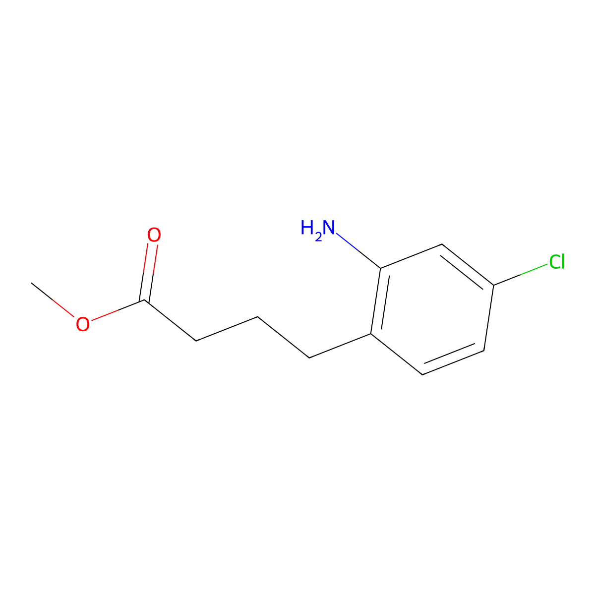 Methyl 4-(2-amino-4-chlorophenyl)butanoate molecular structure, CAS 1188265-95-3