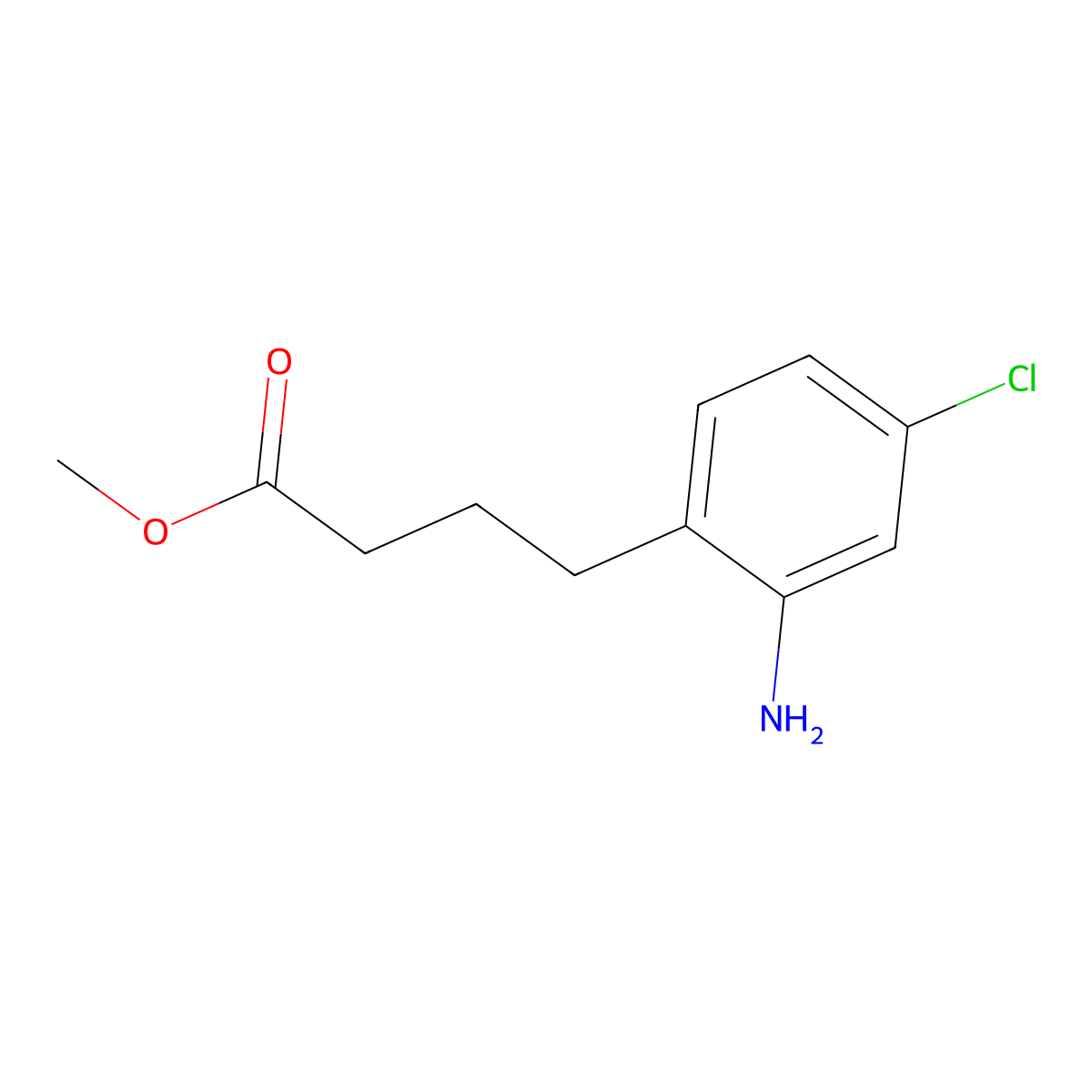 Methyl 4-(2-amino-4-chlorophenyl)butanoate molecular structure, CAS 1188265-95-3