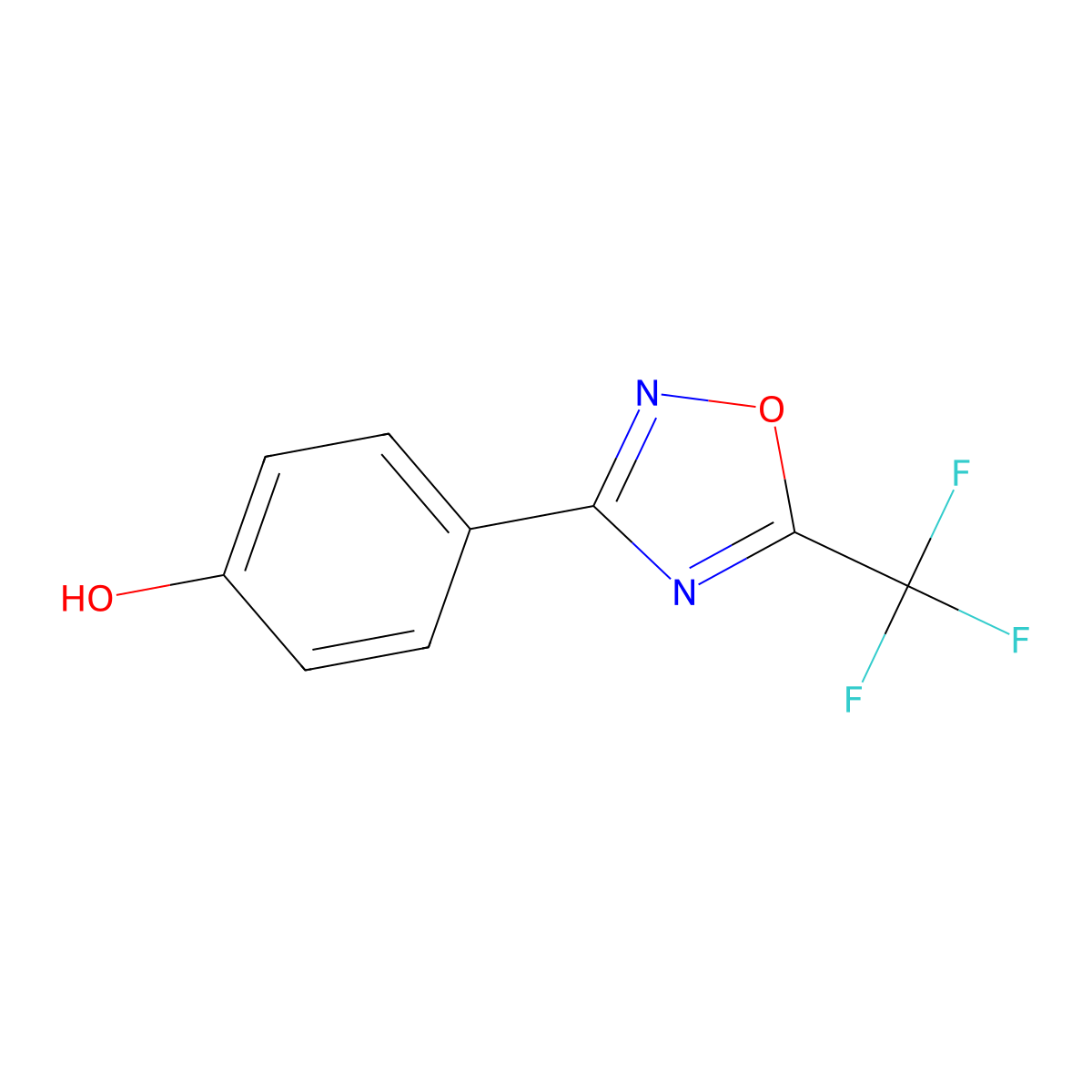 4-[5-(Trifluoromethyl)-1,2,4-oxadiazol-3-yl]phenol molecular structure, CAS 118828-15-2