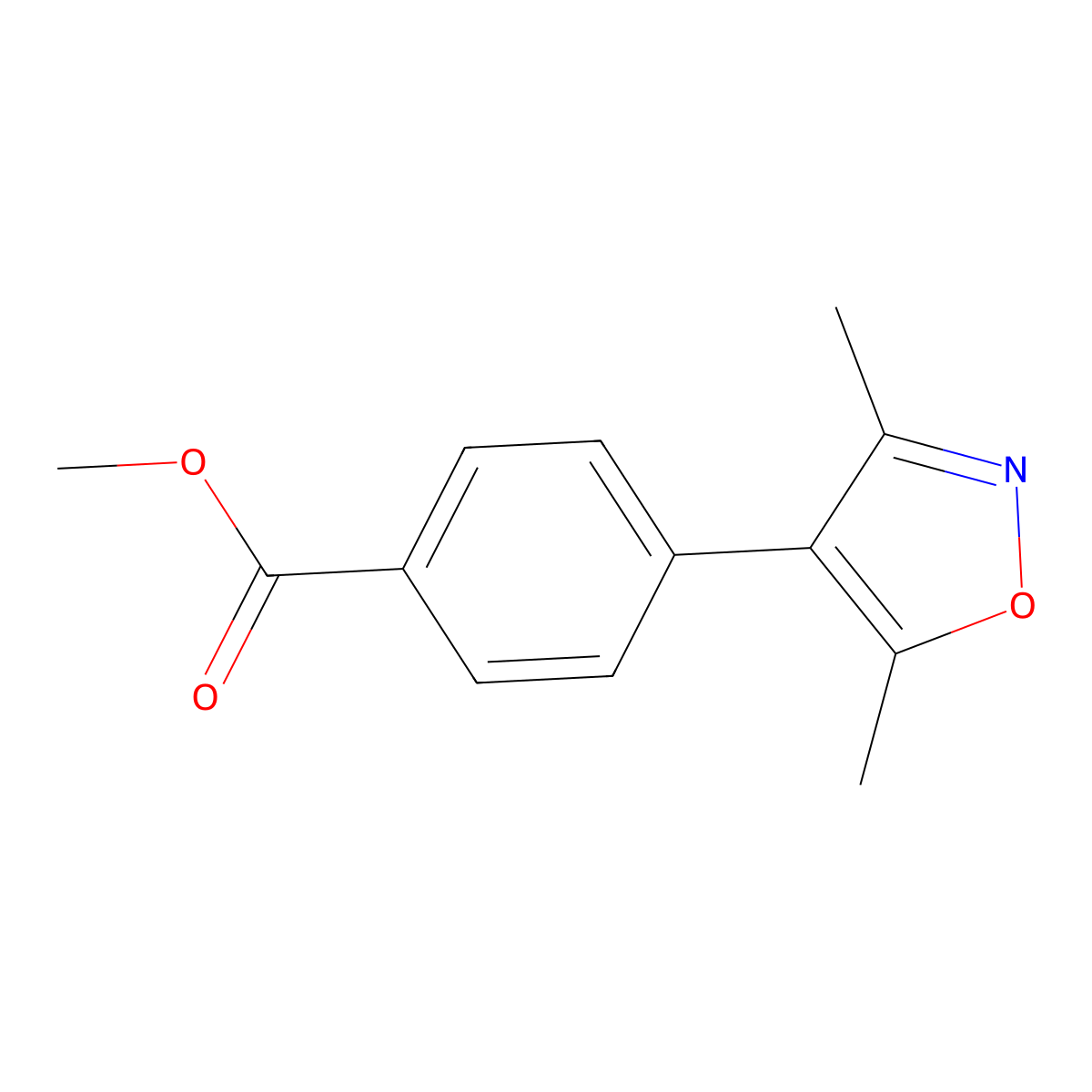 4-(3,5-Dimethyl-isoxazol-4-yl)-benzoic acid methyl ester molecular structure, CAS 1188281-18-6