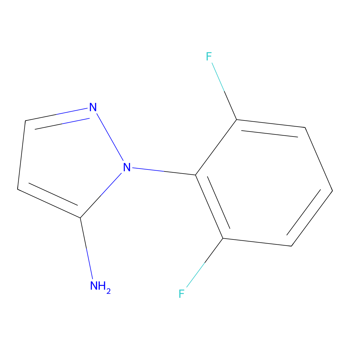 1-(2,6-difluorophenyl)-1H-pyrazol-5-amine molecular structure, CAS 1188285-04-2