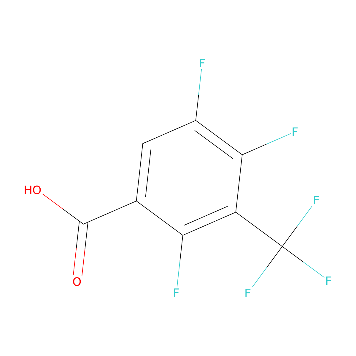 2,4,5-Trifluoro-3-(trifluoromethyl)benzoic acid molecular structure, CAS 118829-14-4