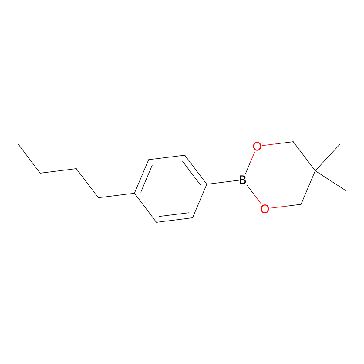 2-(4-Butylphenyl)-5,5-dimethyl-1,3,2-dioxaborinane molecular structure, CAS 1188303-84-5