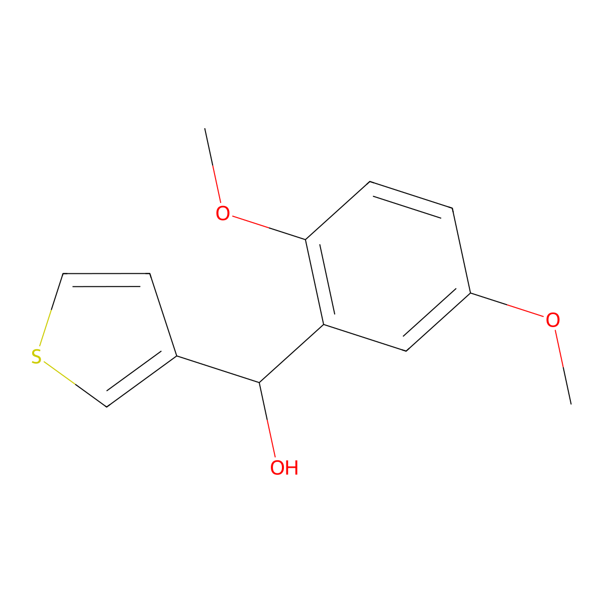 (2,5-Dimethoxyphenyl)(thiophen-3-yl)methanol molecular structure, CAS 1188303-95-8