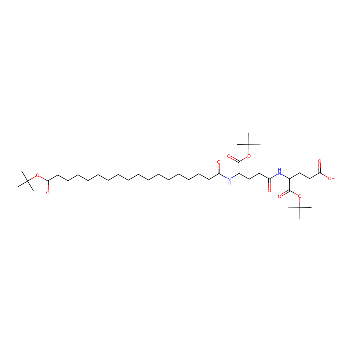 N-[18-(1,1-Dimethylethoxy)-1,18-dioxooctadecyl]-L-gamma-glutamyl-L-glutamic acid 1,21-bis(1,1-dimethylethyl) ester molecular structure, CAS 1188328-40-6