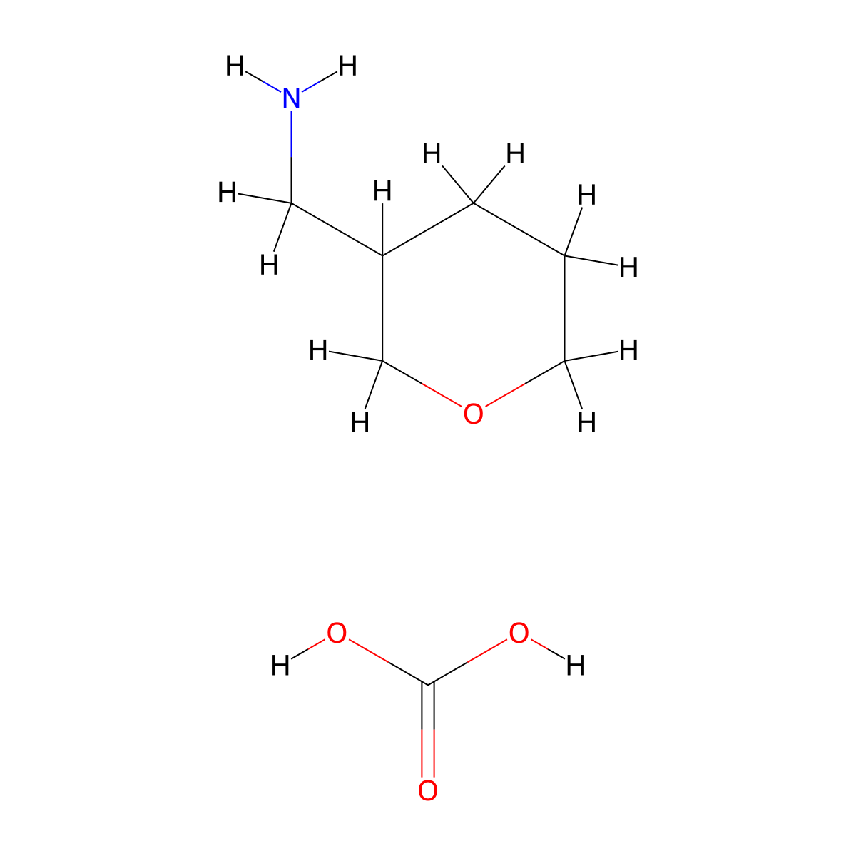 (Tetrahydro-2H-pyran-3-yl)methanamine carbonate(2:1) molecular structure, CAS 118836-05-8