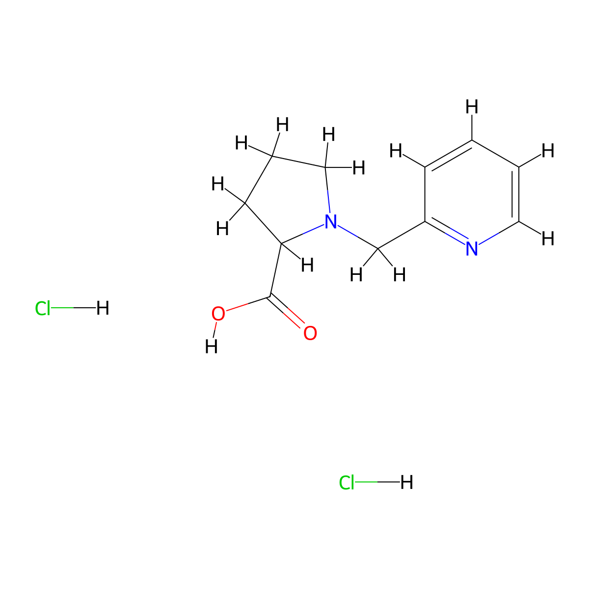 1-((Pyridin-2-yl)methyl)pyrrolidine-2-carboxylic acid dihydrochloride molecular structure, CAS 1188362-70-0