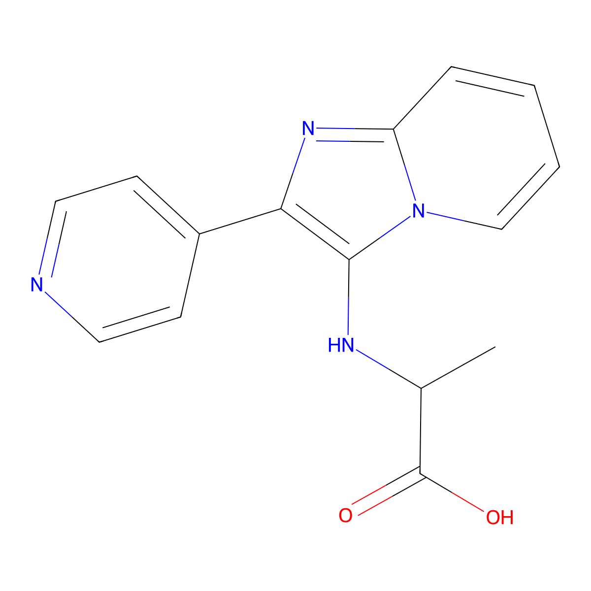 N-(2-Pyridin-4-ylimidazo[1,2-a]pyridin-3-yl)alanine molecular structure, CAS 1188362-86-8