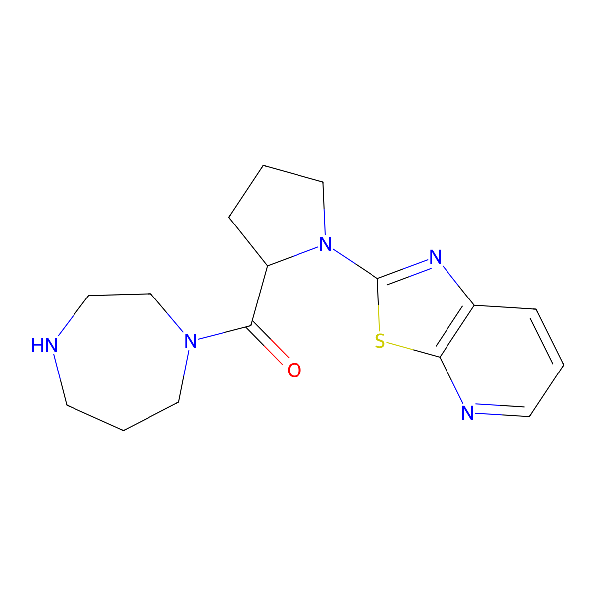 2-[2-(1,4-Diazepan-1-ylcarbonyl)pyrrolidin-1-yl][1,3]thiazolo[5,4-b]pyridine molecular structure, CAS 1188362-88-0
