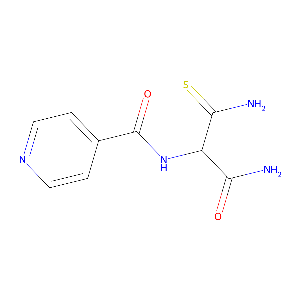 N-[2-Amino-1-(aminocarbonothioyl)-2-oxoethyl]isonicotinamide molecular structure, CAS 1188362-92-6