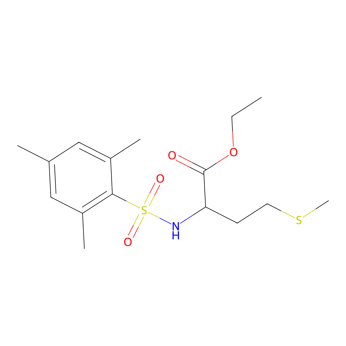 Ethyl N-(mesitylsulfonyl)methioninate molecular structure, CAS 1188362-93-7