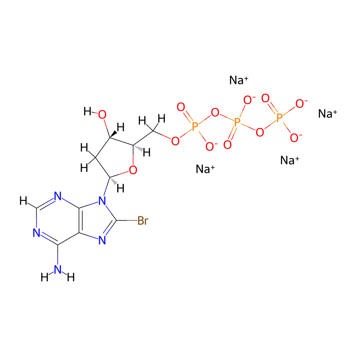 8-Bromo-2'-deoxyadenosine-5'-O-triphosphate (sodium salt) molecular structure, CAS 1188369-62-1
