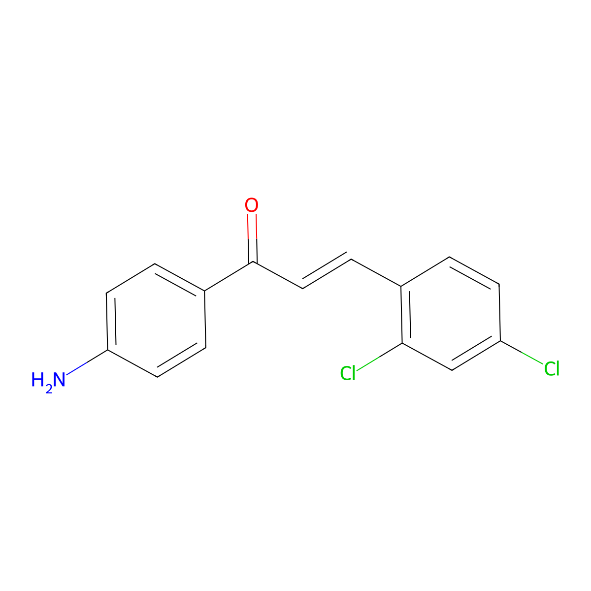 1-(4-Aminophenyl)-3-(2,4-dichlorophenyl)prop-2-en-1-one molecular structure, CAS 1188369-64-3