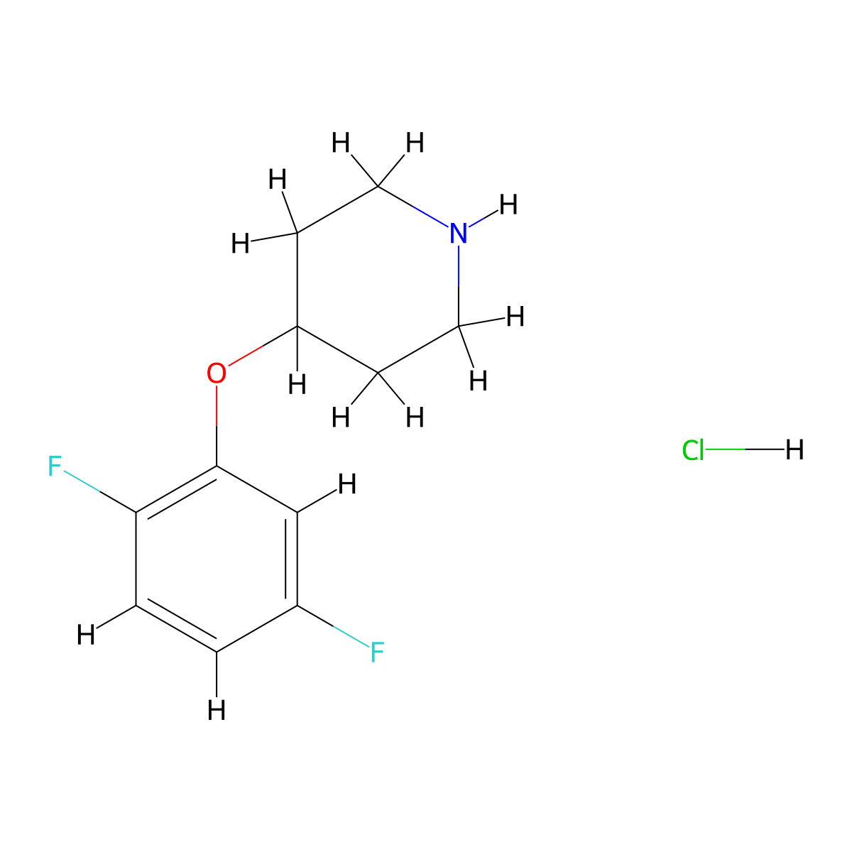 4-(2,5-Difluoro-phenoxy)-piperidine hydrochloride molecular structure, CAS 1188374-34-6