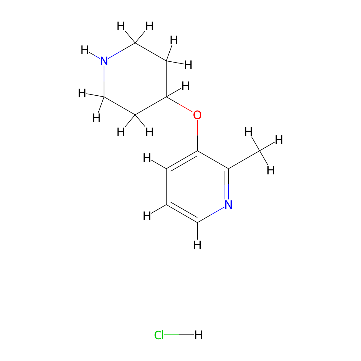 2-Methyl-3-(piperidin-4-yloxy)pyridine hydrochloride molecular structure, CAS 1188375-20-3