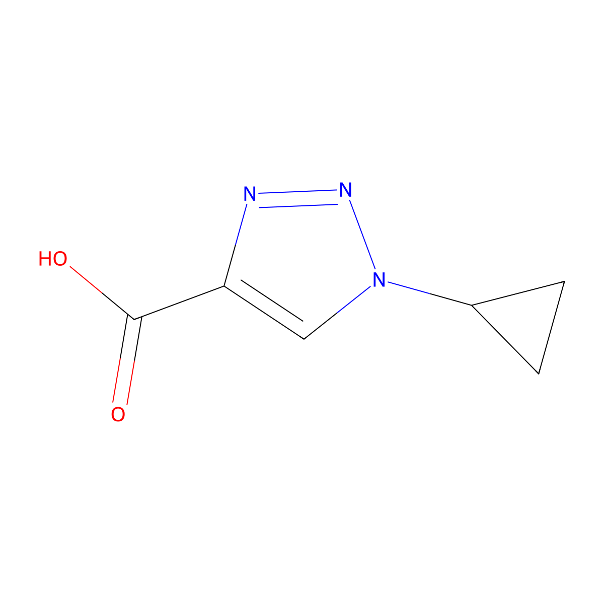 1-cyclopropyl-1H-1,2,3-triazole-4-carboxylic acid molecular structure, CAS 1188375-37-2
