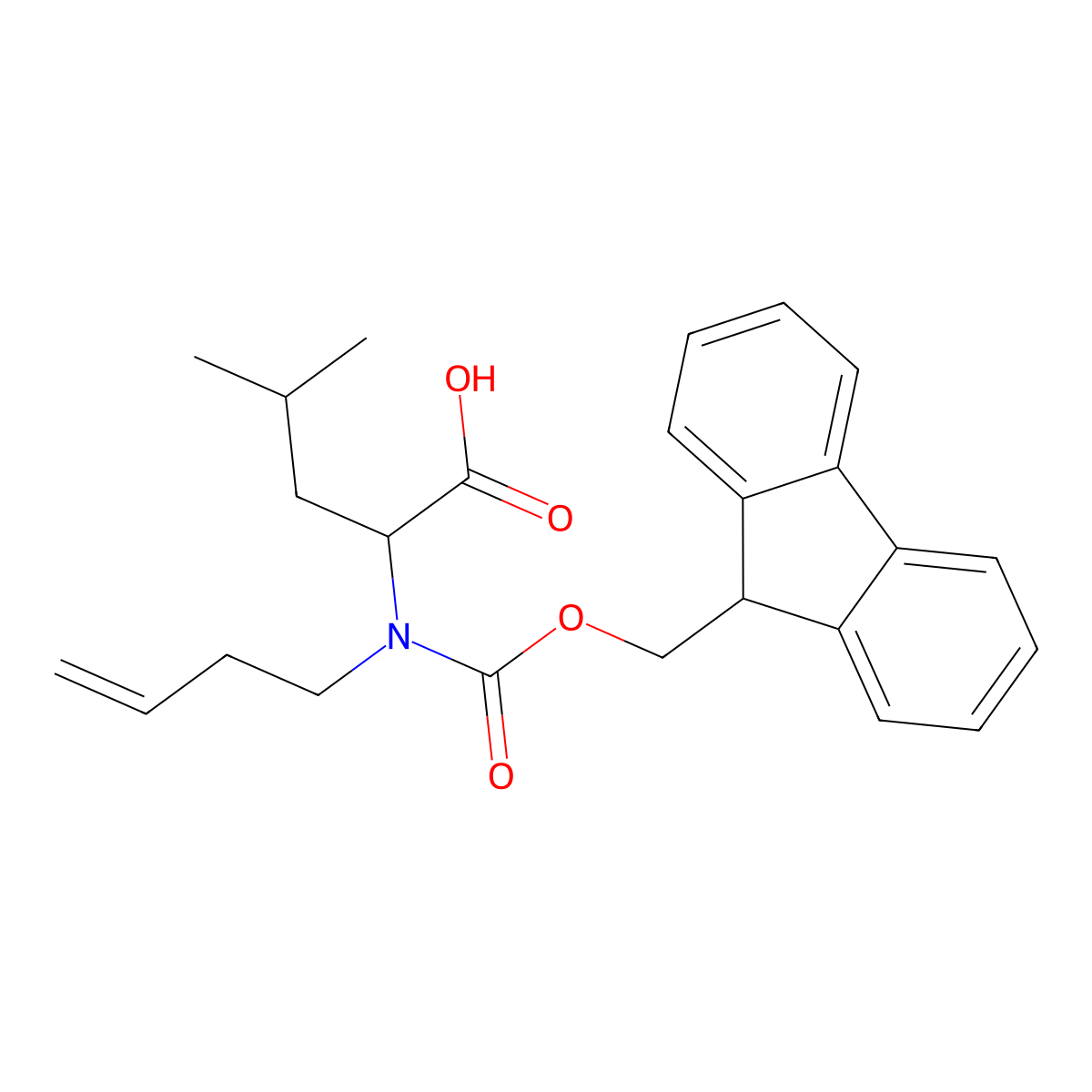N-Fmoc-N-(3-buten-1-yl)-L-leucine molecular structure, CAS 1188391-88-9
