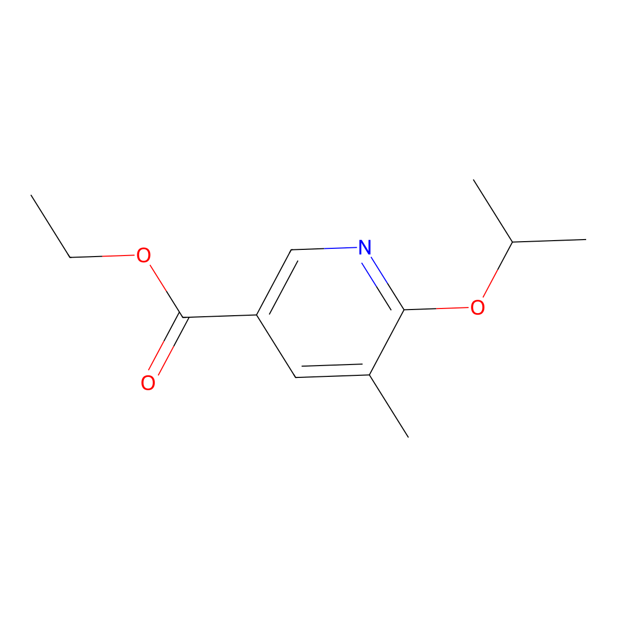 Ethyl 6-isopropoxy-5-methylnicotinate molecular structure, CAS 1188396-03-3