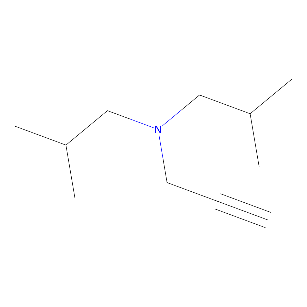Bis(2-methylpropyl)(prop-2-yn-1-yl)amine molecular structure, CAS 118840-55-4