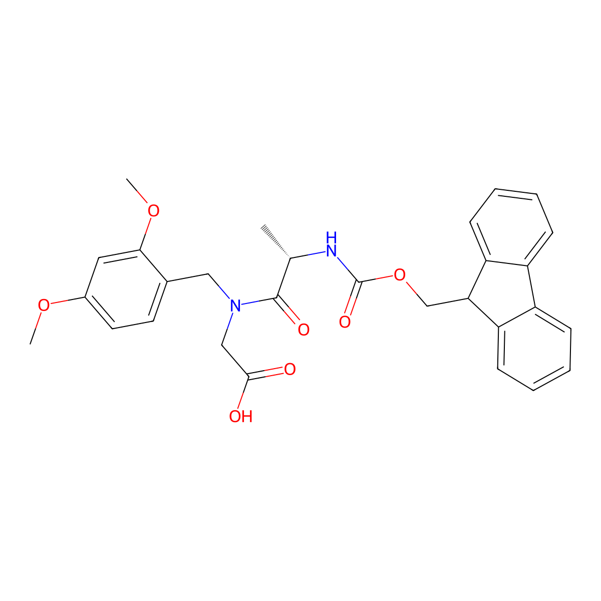 Fmoc-Ala-(Dmb)Gly-OH molecular structure, CAS 1188402-17-6
