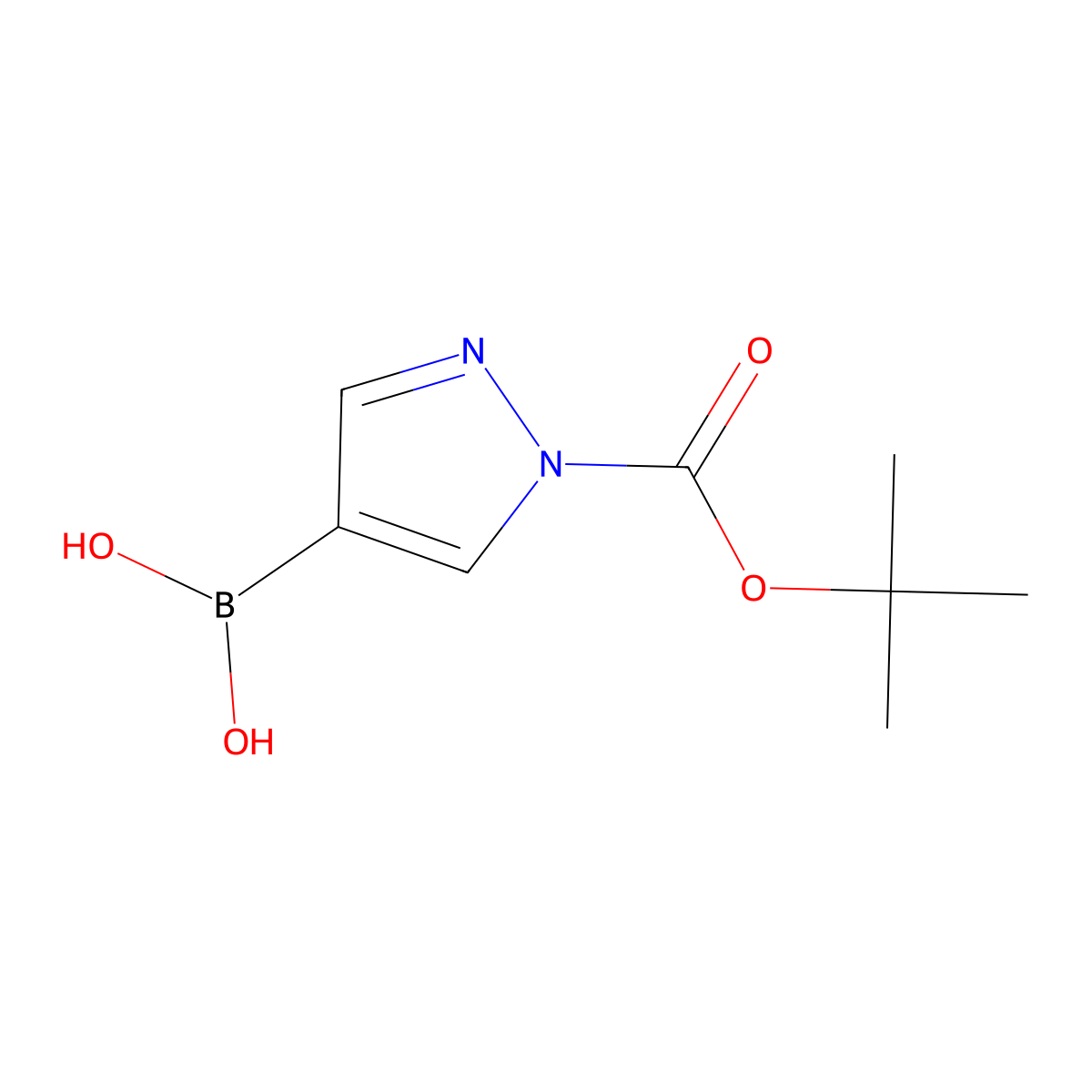 1-tert-Butoxycarbonyl-1H-pyrazole-4-boronic acid molecular structure, CAS 1188405-87-9