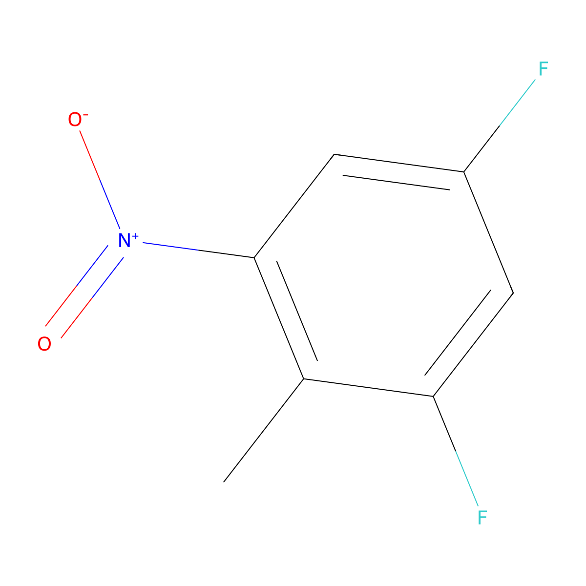 1,5-Difluoro-2-methyl-3-nitrobenzene molecular structure, CAS 1188412-98-7