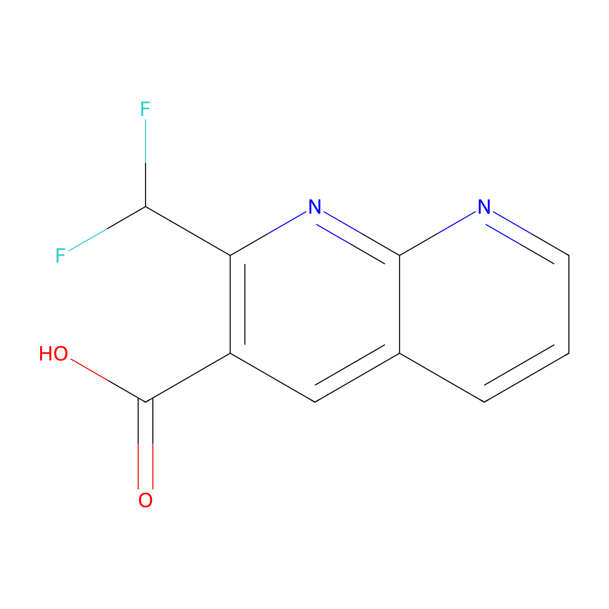 2-(Difluoromethyl)-1,8-naphthyridine-3-carboxylic acid molecular structure, CAS 1188430-84-3
