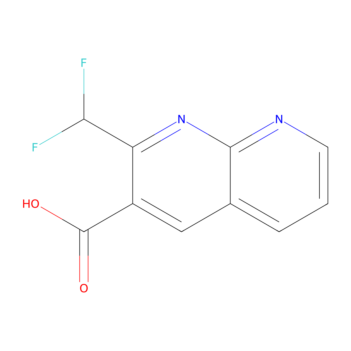 2-(Difluoromethyl)-1,8-naphthyridine-3-carboxylic acid molecular structure, CAS 1188430-84-3