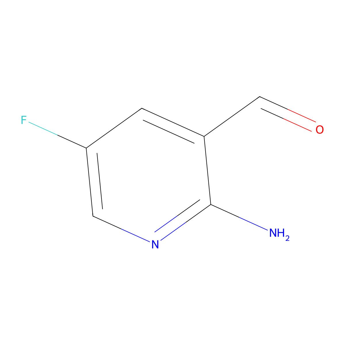 2-Amino-5-fluoro-pyridine-3-carbaldehyde molecular structure, CAS 1188433-88-6
